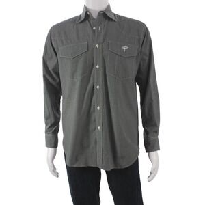 Lucchese Mens Cotton Printed Long Sleeve Button Down Shirt Black Size S